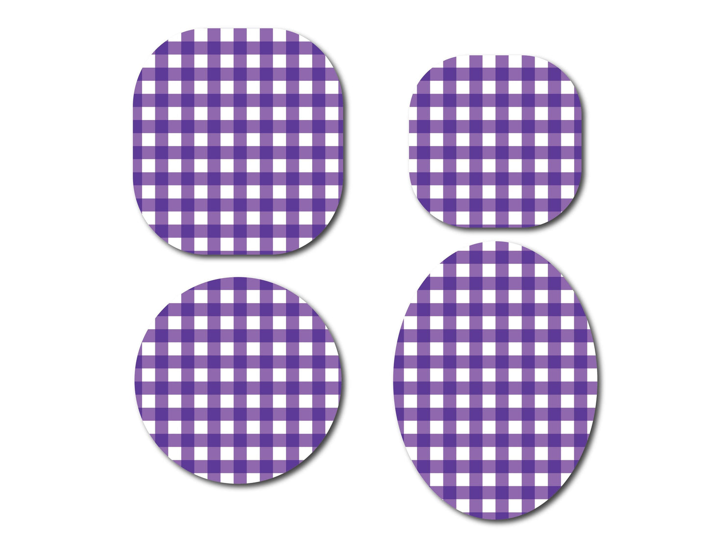 Love Purple Gingham Continuous Glucose Monitor (CGM) Decorative Over Patch (no hole)