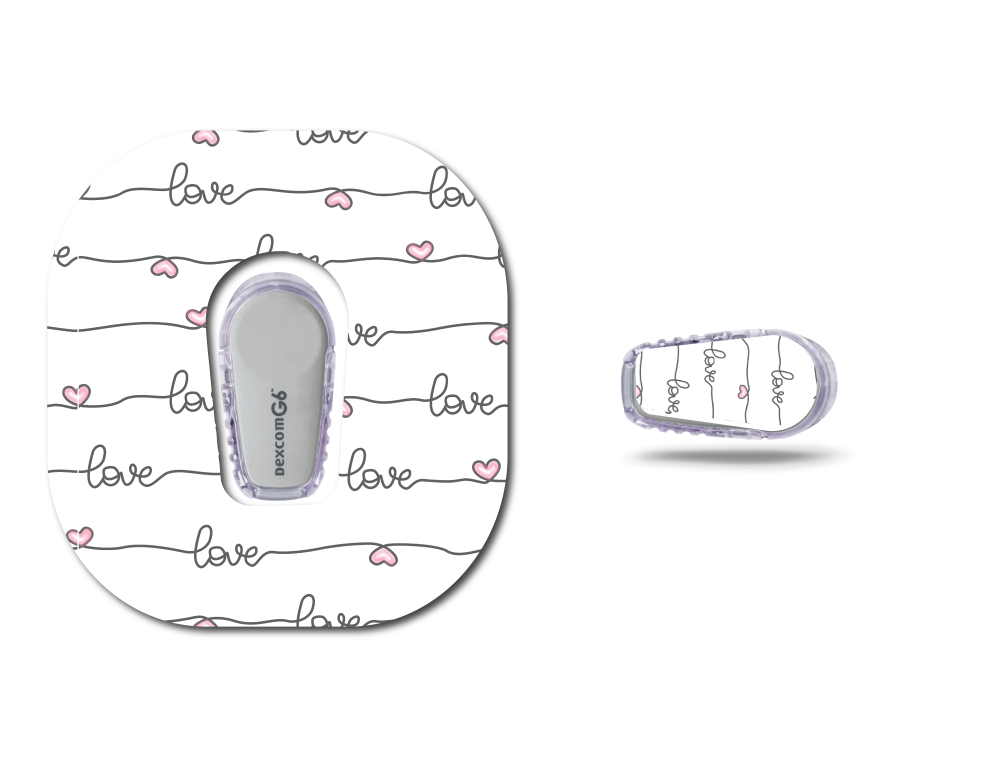 Handwritten Love Continuous Glucose Monitor (CGM) Decorative Set