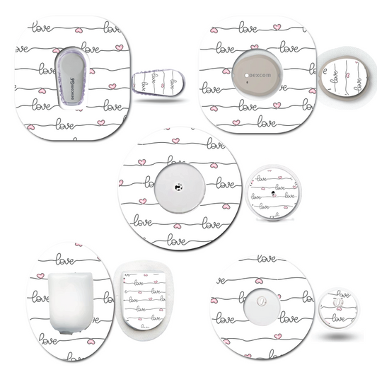 Handwritten Love Continuous Glucose Monitor (CGM) Decorative Set