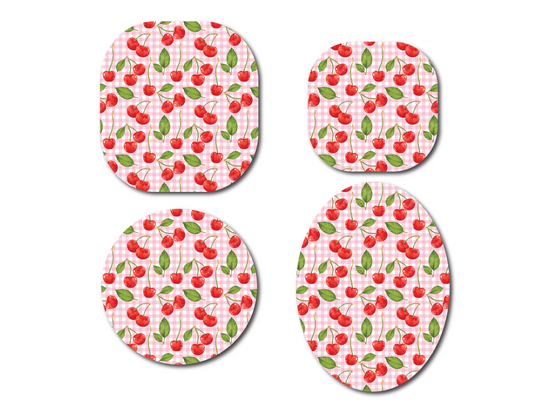 Plaid Cherries Coquette Continuous Glucose Monitor (CGM) Decorative Over Patch (No Hole)