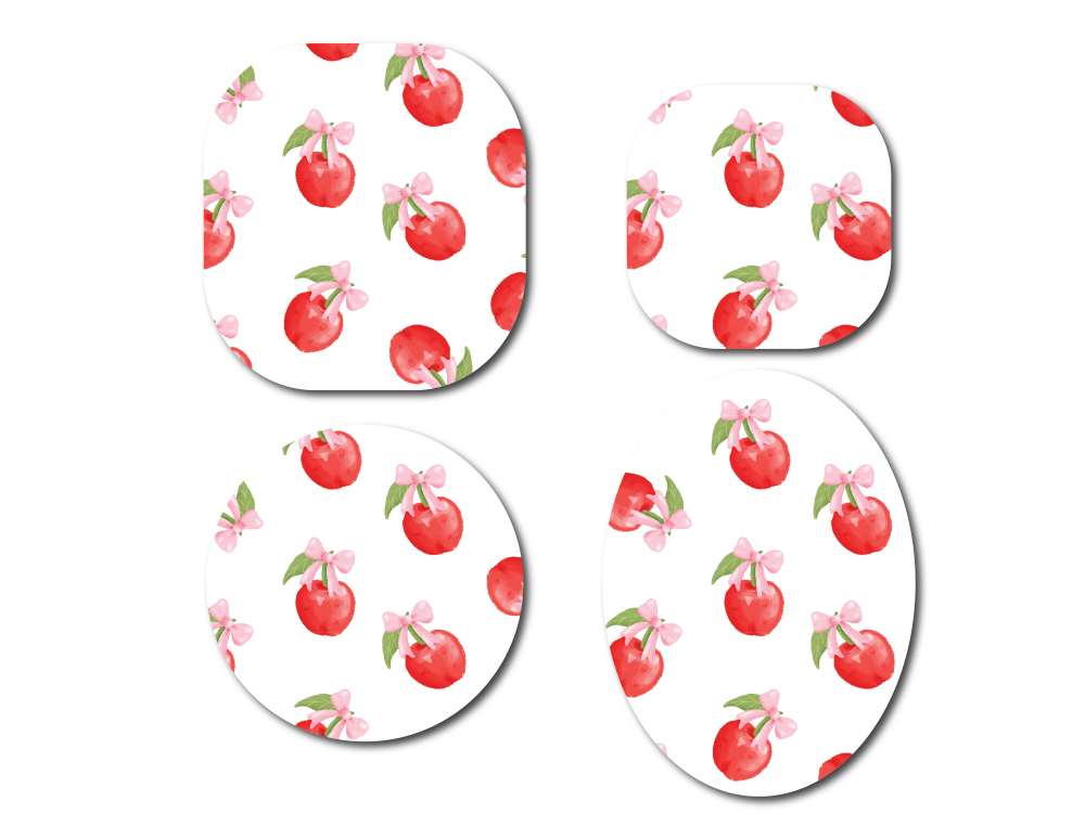 Tossed Cherries Coquette Continuous Glucose Monitor (CGM) Decorative Over Patch (No Hole)