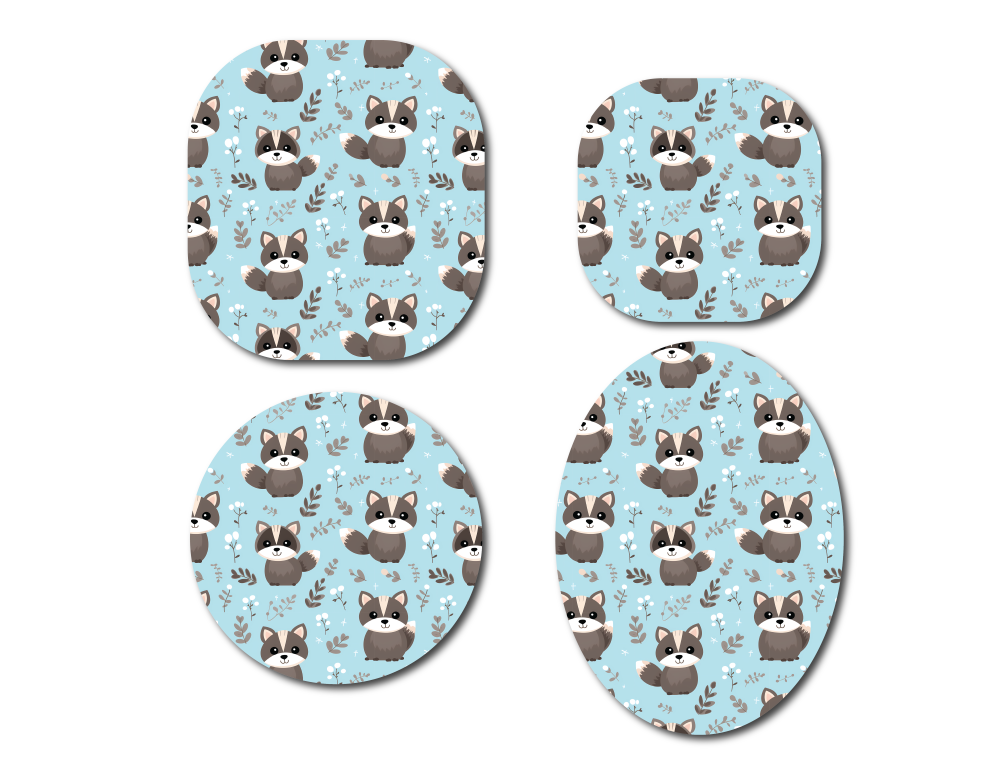 Raccoons Continuous Glucose Monitor (CGM) Decorative Over Patch (No Hole)