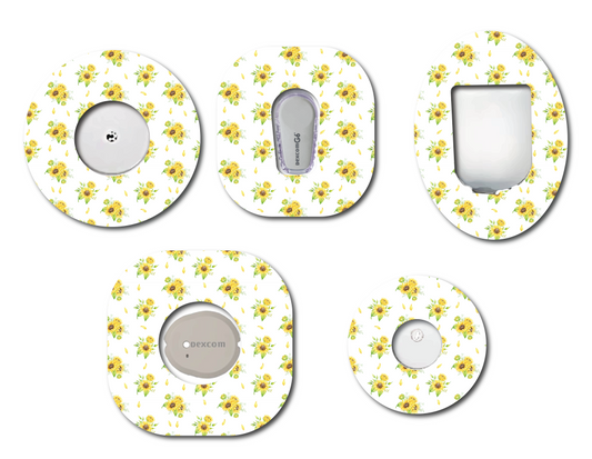 Sunflowers On White Cgm Patch