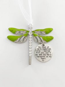 Lime Green Dragonfly Ornament