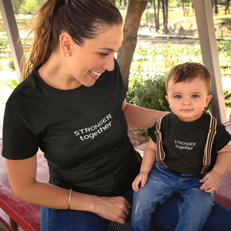 mom-and-her-baby-boy-wearing-t-shirts-mockup-while-outdoors-16092